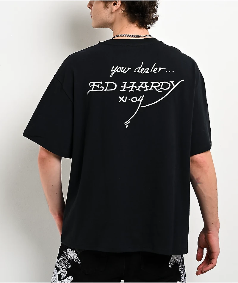 Ed Hardy Bat Skull Black T-Shirt