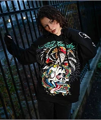 Ed Hardy Battle Skull Black Hoodie