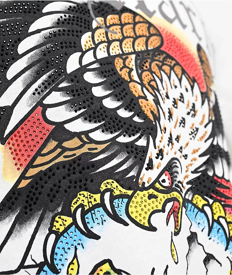 Ed Hardy Battle Skull White T-Shirt