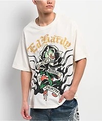 Ed Hardy Black Rose Ivory T-Shirt