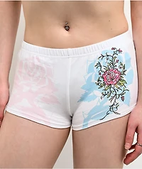 Ed Hardy Blue Leopard  White Micro Shorts