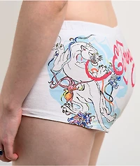 Ed Hardy Blue Leopard  White Micro Shorts