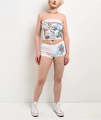 Ed Hardy Blue Leopard White Tube Top