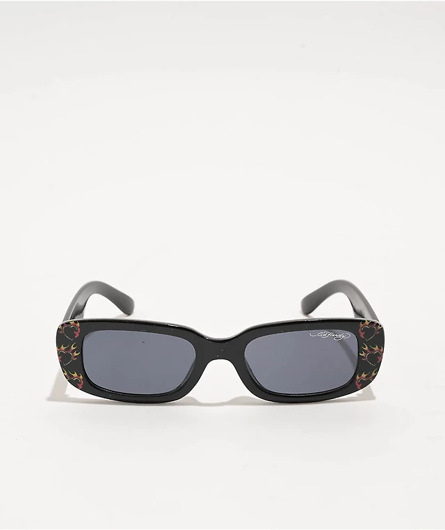 Ed Hardy Sunglasses with Black and Gold Accents Ed Hardy Sunglasses UV 100% Protective Black Gold Frame w  main image 3