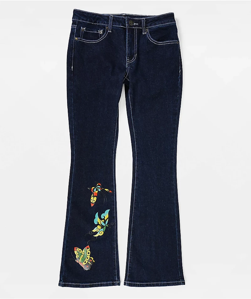 Ed Hardy Butterfly Dark Blue Bootcut Jeans