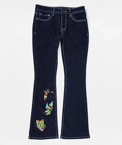 Ed Hardy Butterfly Dark Blue Bootcut Jeans