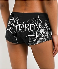 Ed Hardy Butterfly Skull Black Micro Shorts