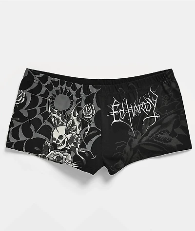 Ed Hardy Butterfly Skull Black Micro Shorts