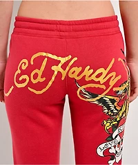 Ed Hardy Classic Y2K Red Sweatpants