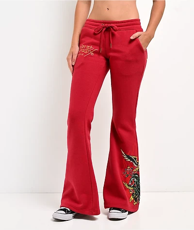 Ed Hardy Classic Y2K Red Sweatpants