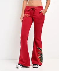 Ed Hardy Classic Y2K Red Sweatpants