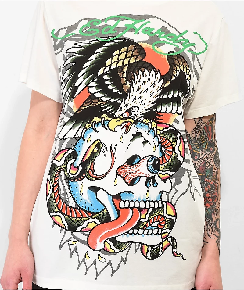 Ed Hardy Cloud Dancer White T-Shirt