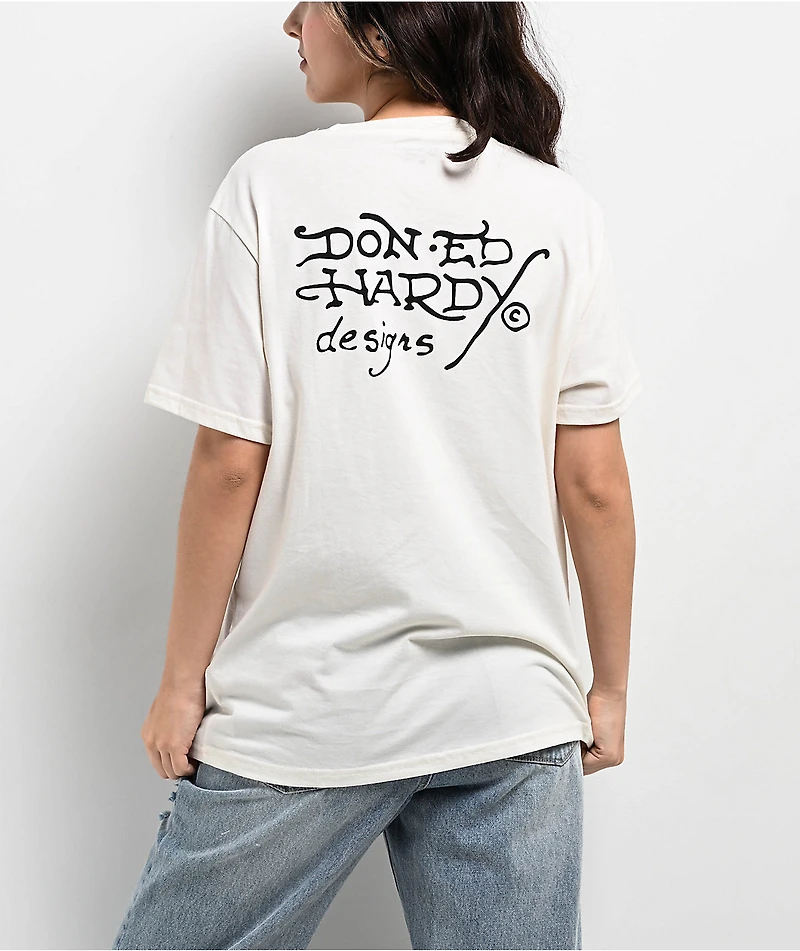 Ed Hardy Cobra Ivory T-Shirt
