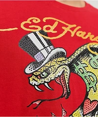 Ed Hardy Cobra Rhinestone Red T-Shirt