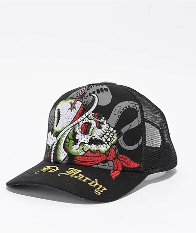 Ed Hardy Cowboy Skull Black Trucker Hat