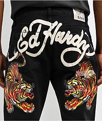 Ed Hardy Crawling Tiger Slim Taper Black Denim Jeans