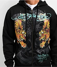 Ed Hardy Crawling Tigers Black Zip Hoodie