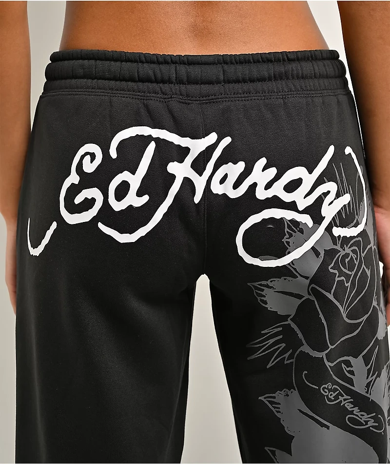Ed Hardy Cross Heart Black Sweatpants
