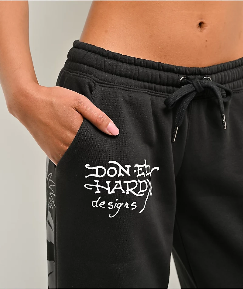 Ed Hardy Cross Heart Black Sweatpants