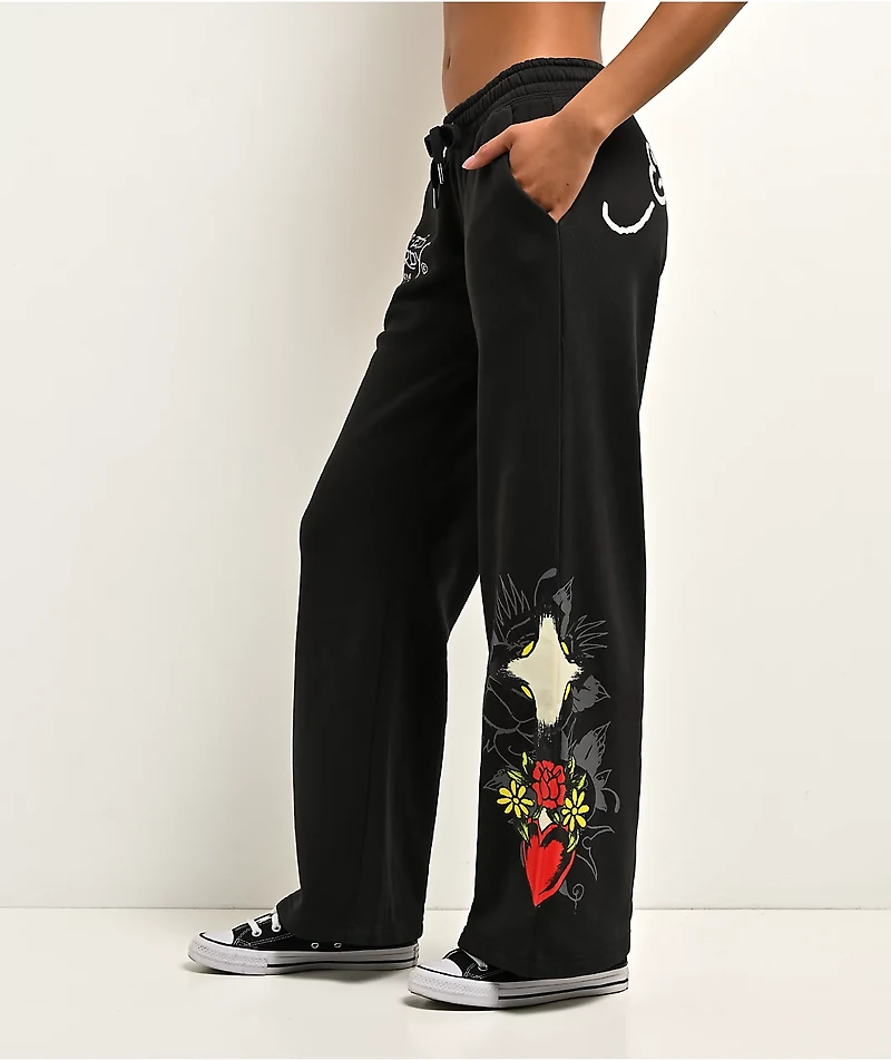 Ed Hardy Cross Heart Black Sweatpants
