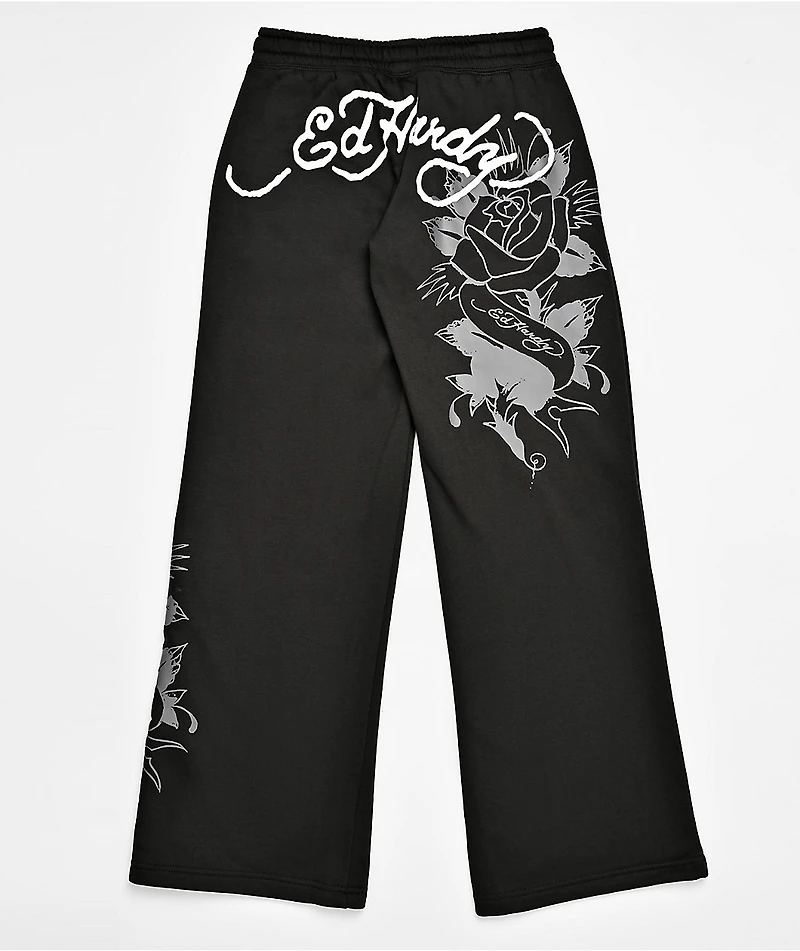 Ed Hardy Cross Heart Black Sweatpants