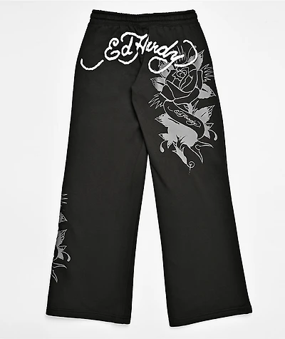 Ed Hardy Cross Heart Black Sweatpants
