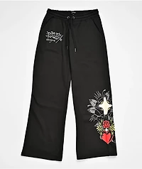Ed Hardy Cross Heart Black Sweatpants