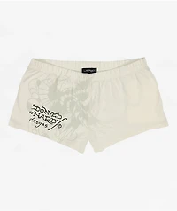 Ed Hardy Cross Heart Ivory Lounge Shorts