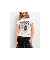 Ed Hardy Cross Heart Ivory T-Shirt