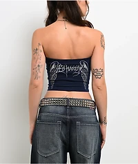 Ed Hardy Cross Wings Blue Tube Top