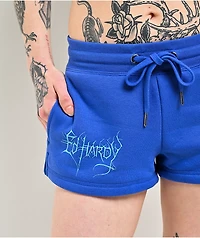 Ed Hardy Cross Wings Royal Blue Sweat Shorts