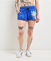 Ed Hardy Cross Wings Royal Blue Sweat Shorts