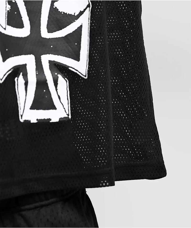 Ed Hardy Crosses Black Crop Football Jersey