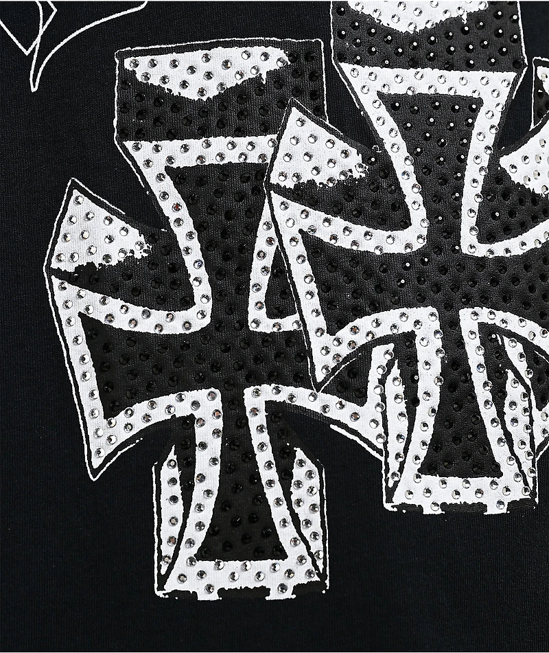 Ed Hardy Crosses Black Crop T-Shirt