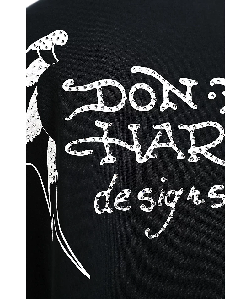 Ed Hardy Crosses Black Crop T-Shirt
