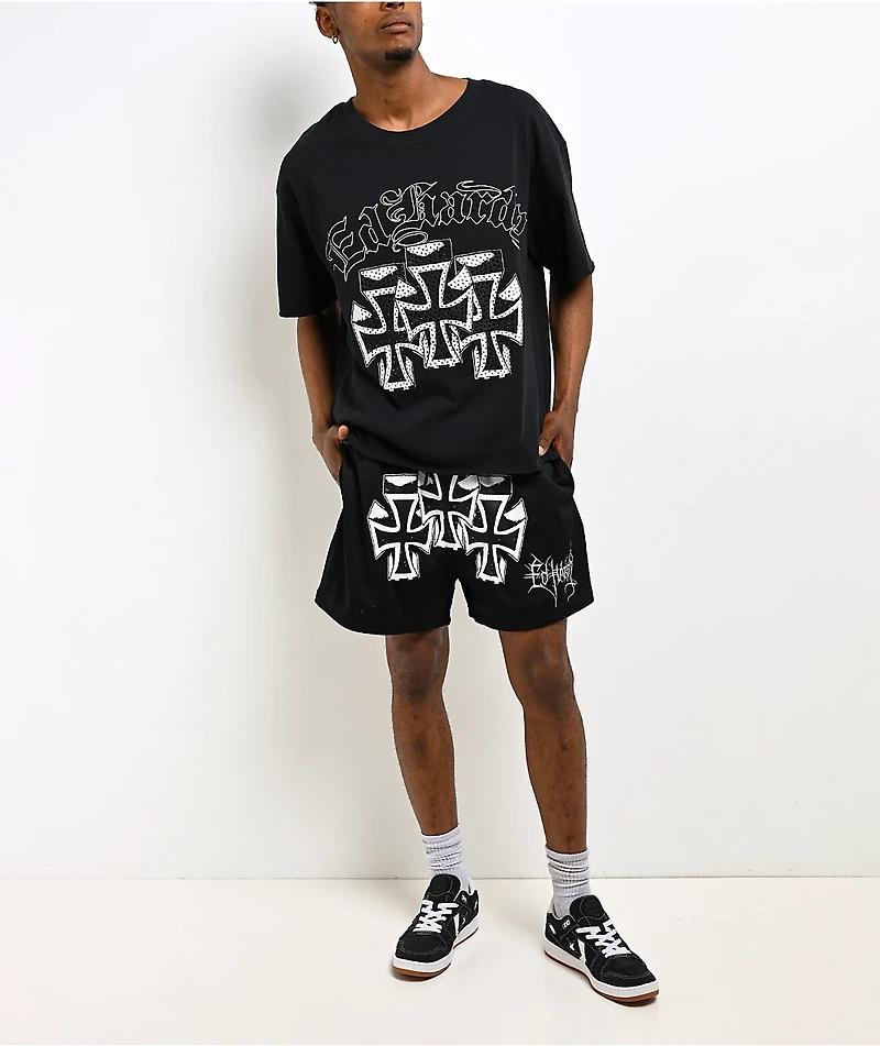 Ed Hardy Crosses Black Crop T-Shirt