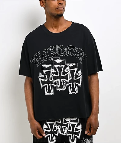 Ed Hardy Crosses Black Crop T-Shirt