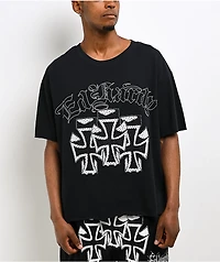 Ed Hardy Crosses Black Crop T-Shirt
