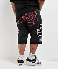 Ed Hardy Crosses Black Denim Shorts