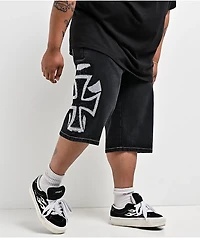 Ed Hardy Crosses Black Denim Shorts