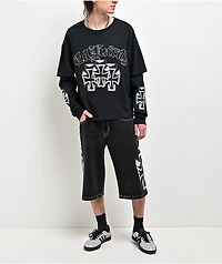 Ed Hardy Crosses Black Denim Shorts