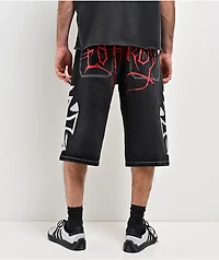 Ed Hardy Crosses Black Denim Shorts