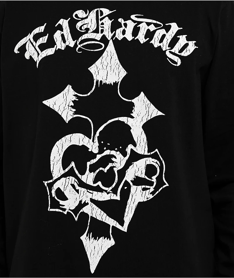 Ed Hardy Crosses Black Long Sleeve T-Shirt