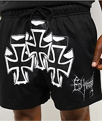 Ed Hardy Crosses Black Mesh Shorts