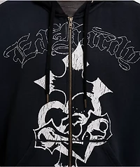 Ed Hardy Crosses Sunfade Black Zip Hoodie