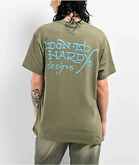 Ed Hardy Crouching Panther Olive T-Shirt
