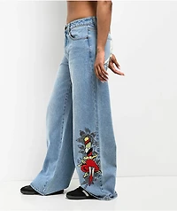 Ed Hardy Dagger Heart Retro Light Blue Jeans