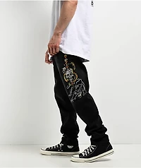 Ed Hardy Dagger Skull Slim Taper Black Denim Jeans