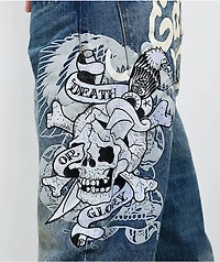 Ed Hardy Death & Glory Blue Jeans