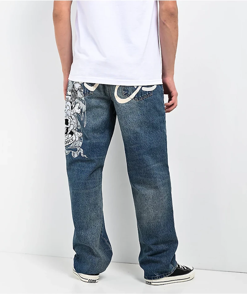 Ed Hardy Death & Glory Blue Jeans